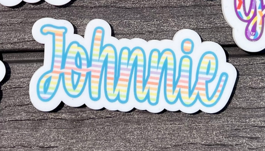 Teal/Rainbow Stripe Bogg Bit