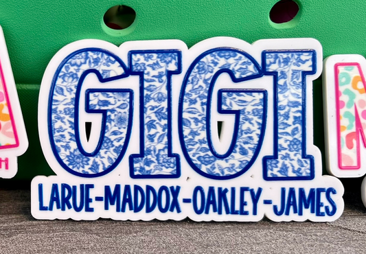 Blue Floral Grandmillenial Bogg Bit