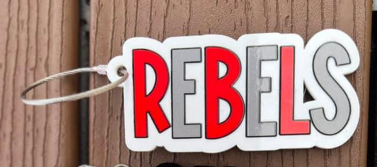 Red/Black/White Name Keychain