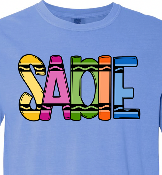 Multi Crayon Shirt [grade level/title/mascots available] (Copy)