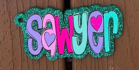 Teal w/ Heart Letters