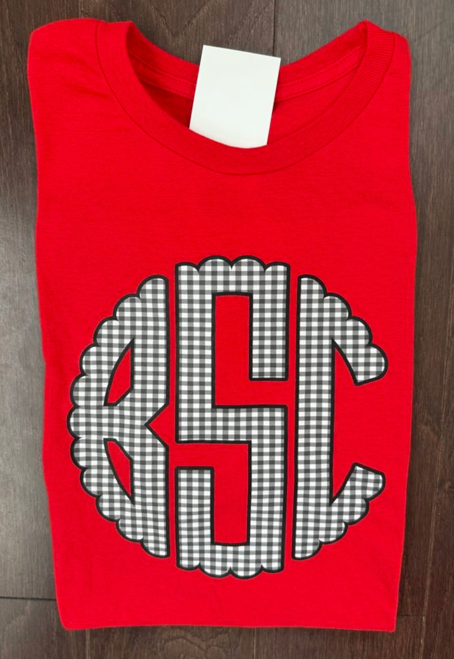 Grace Prep Black/Red Monogram Tee