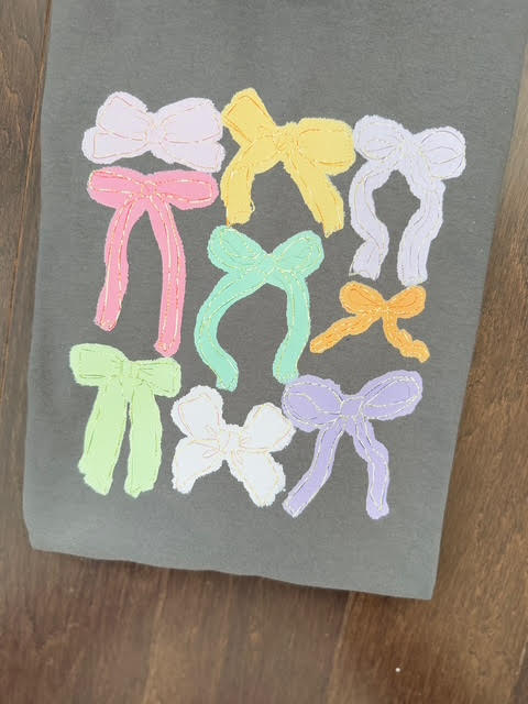 Multi Color Coquette Bows on Charcoal