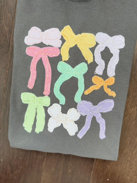 Multi Color Coquette Bows on Charcoal