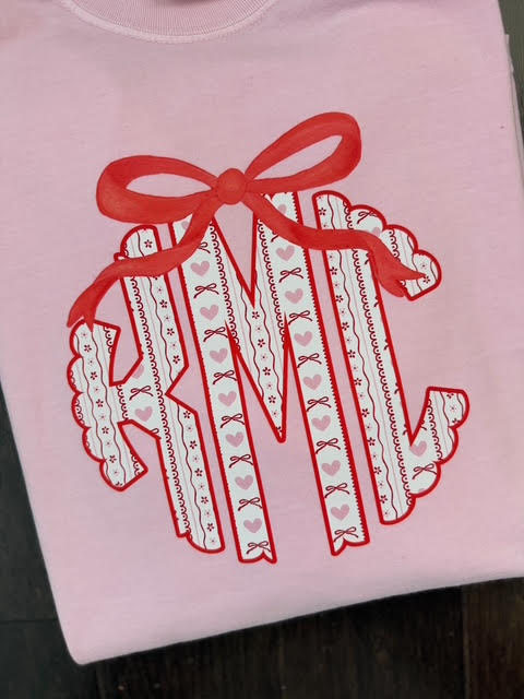 Valentine Bow Monogram Shirt