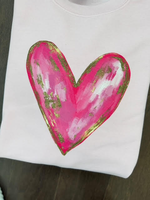 Pink with (Faux) Gold Foil Heart