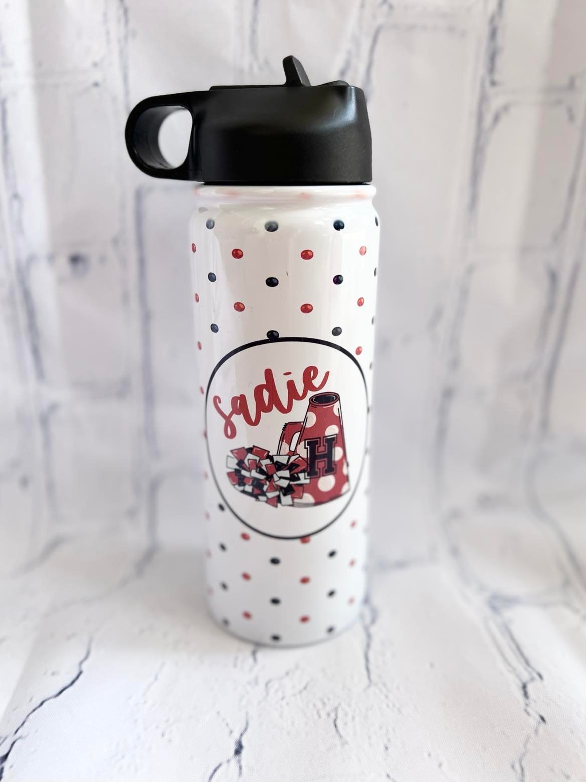 Water Bottle with Black Lid (18oz)