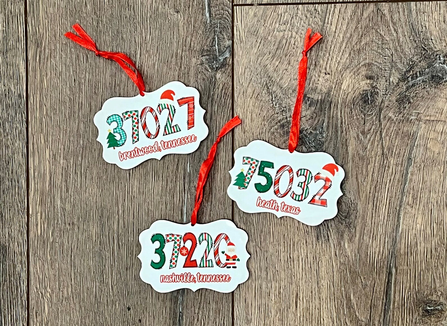 Zip Code Christmas Ornament